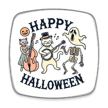 Merry Holiday Cat Funny Cats Party - Square fridge magnet - white - Front