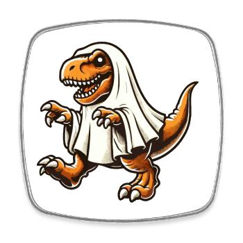 Cute Dinosaur Ghost Funny T-Rex - Square fridge magnet - white - Front