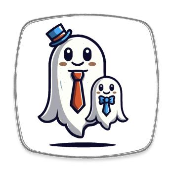 Papa Gespenst Vater Mit Sohn Lustiges Halloween - Viereckiger Kühlschrankmagnet - Weiß - Vorne