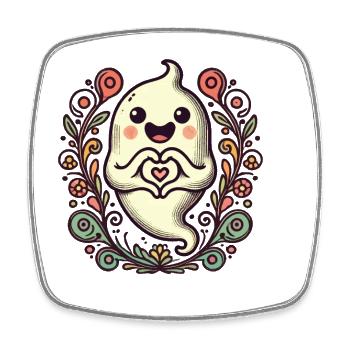 Mon Halloween Boo Mignon Amour Fantôme - Magnet carré - blanc - Devant