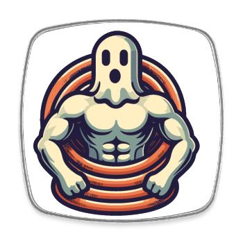 Musculation Ghost Drôle Gym Ghost - Magnet carré - blanc - Devant