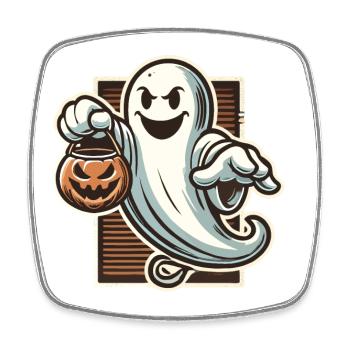 Mignon Halloween fantôme Trick or Treat - Magnet carré - blanc - Devant