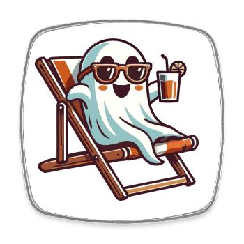 Summer Halloween Spooky Lifestyle Last - Square fridge magnet - white - Front