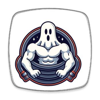 Musculation Ghost Drôle Gym Ghost - Magnet carré - blanc - Devant