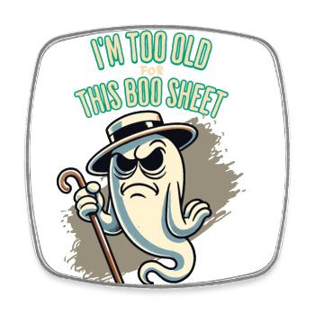 Boo Sheet fantôme drôle dire Design - Magnet carré - blanc - Devant