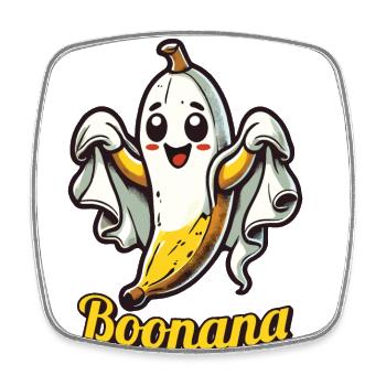 Funny Banana Ghost Boonana - Square fridge magnet - white - Front