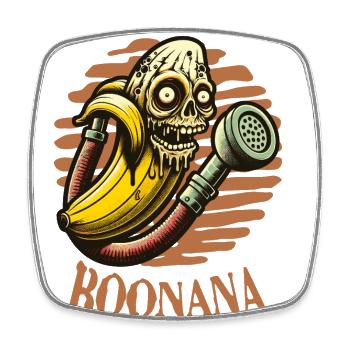 Funny Banana Zombie Banana Boonana Halloween - Square fridge magnet - white - Front