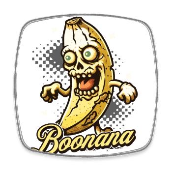 Funny Banana Zombie Halloween Costume Decoration - Square fridge magnet - white - Front