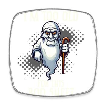 grumpy Boo feuille fantôme drôle dire Design - Magnet carré - blanc - Devant
