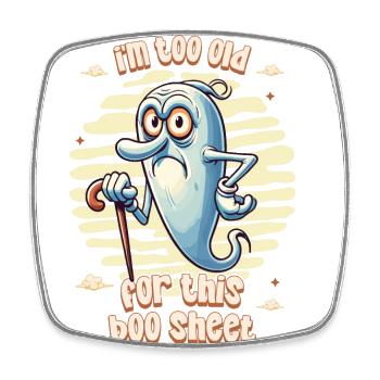 Funny Saying Design Grumpy Old Ghost - Square fridge magnet - white - Front
