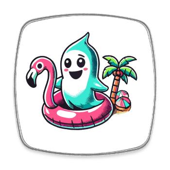Summer Halloween Spooky Lifestyle Costume Idea - Square fridge magnet - white - Front