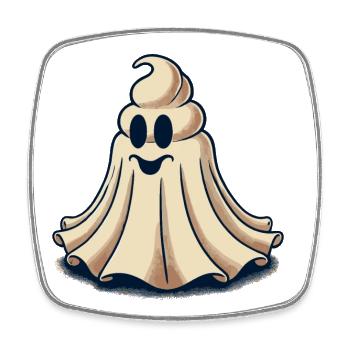 Funny Poop Pile Ghost Bull Sheet Poop - Square fridge magnet - white - Front
