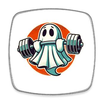 Musculation Ghost Drôle Gym Ghost - Magnet carré - blanc - Devant