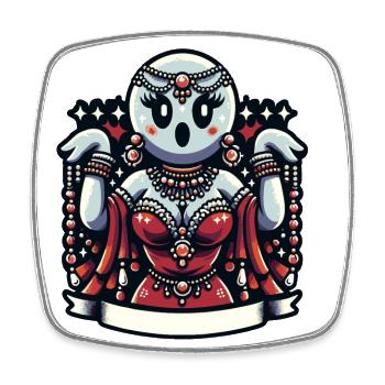 Funny Glamour Ghoul Flashy Halloween - Square fridge magnet - white - Front