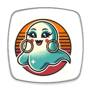 Drôle Glamour Goule Flashy Halloween - Magnet carré - blanc - Devant