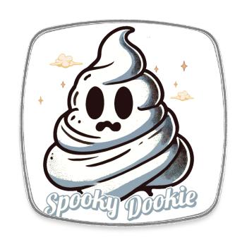 Funny Spooky Dookie Poop Pile Ghost - Square fridge magnet - white - Front