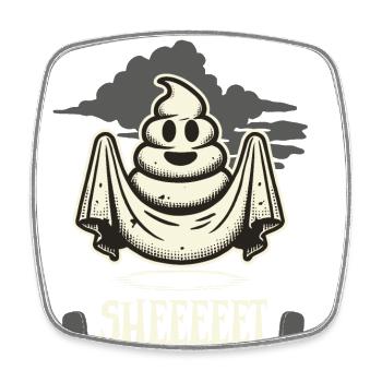 Halloween Caca Pile Ghost Sheet Fun - Magnet carré - blanc - Devant