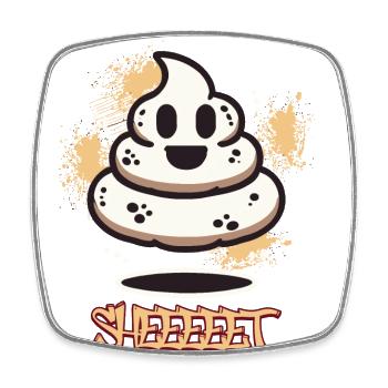 Funny Poop Pile Ghost Halloween Poop - Square fridge magnet - white - Front