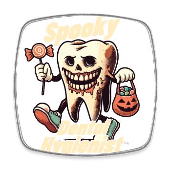 Halloween Spooky Dental Hygienist - Viereckiger Kühlschrankmagnet - Weiß - Vorne