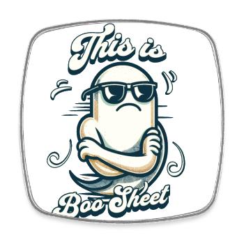 Drôle Halloween Boo Sheet Ghost - Magnet carré - blanc - Devant