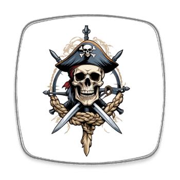 Pirate Flags Skull Jolly Roger Pirate Costume - Square fridge magnet - white - Front