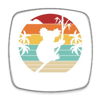 Retro Koalabear Phascolarctos Cinereus Eucalyptus - Square fridge magnet - white - Front