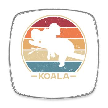 Retro Koalabear Phascolarctos Cinereus Eucalyptus - Square fridge magnet - white - Front