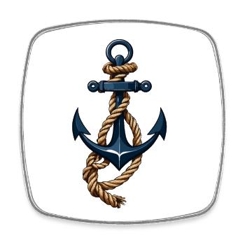 Esthétique Ancre Design Hobby Pêcheur Marin - Magnet carré - blanc - Devant
