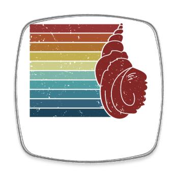 Retro Bivalvia Shell Shelling Bag Hunter Seashell - Magnet carré - blanc - Devant