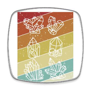 Retro Geologist Rockhounding Mineral Collector - Square fridge magnet - white - Front