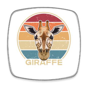 Rétro Giraffidae Nubienne Girafe Africaine Ami - Magnet carré - blanc - Devant