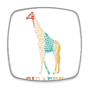 Rétro Nubien Africain Giraffidae Girafe Friend - Magnet carré - blanc - Devant