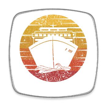Retro Cruise Ship Cruising Crew Passangers Cruise - Square fridge magnet - white - Front