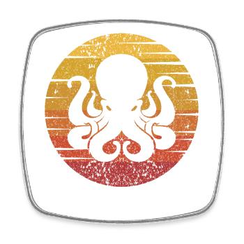 Retro Octopodes Octopoda Cephalopoda Lover Octopus - Square fridge magnet - white - Front