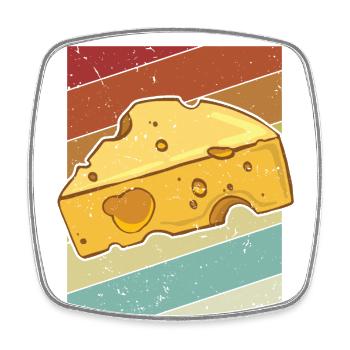 Fromage Queso Rétro Amateur de Fromage Gouda - Magnet carré - blanc - Devant
