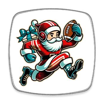 Santa Claus Playing Football - Square fridge magnet - white - Front