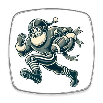 Santa Claus Playing Football - Square fridge magnet - white - Front