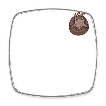 Logo tatou Emblème Fée Rose Chlamyphoridae - Magnet carré - blanc - Devant