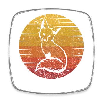 Retro Rotfuchs Canidae Caninae Fuchs Liebhaber Fuchs - Viereckiger Kühlschrankmagnet - Weiß - Vorne