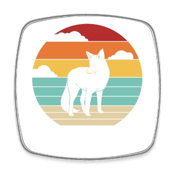 Retro Canidae Caninae Rotfuchs Fuchs Liebhaber Fuchs - Viereckiger Kühlschrankmagnet - Weiß - Vorne