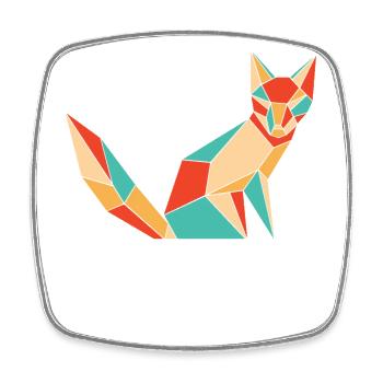 Retro Caninae Rotfuchs Canidae Fuchs Liebhaber Fuchs - Viereckiger Kühlschrankmagnet - Weiß - Vorne