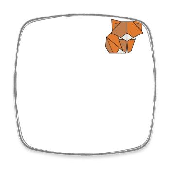 Fuchs Logo Emblem Caninae Roter Fuchs Canidae Fuchs Liebhaber - Viereckiger Kühlschrankmagnet - Weiß - Vorne