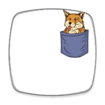 Fuchs Brusttasche Canidae Caninae Rotfuchs Fuchs - Viereckiger Kühlschrankmagnet - Weiß - Vorne