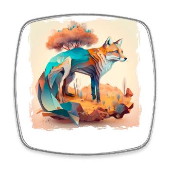 Canidae Caninae Rotfuchs Fuchs Liebhaber Fuchs - Viereckiger Kühlschrankmagnet - Weiß - Vorne