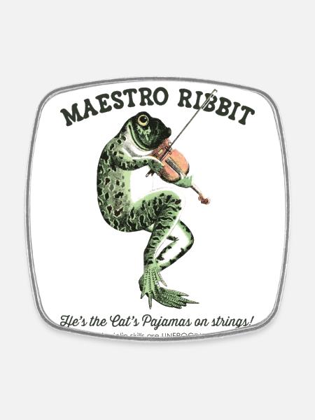Cadeau Grenouille Vintage Violoniste Musique - Magnet carré - blanc
