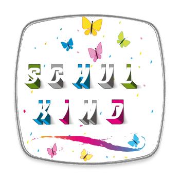 Schoolchild with butterflies - Square fridge magnet - white - Front