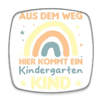 Kindergartenkind Regenbogen Aus dem weg - Viereckiger Kühlschrankmagnet - Weiß - Vorne