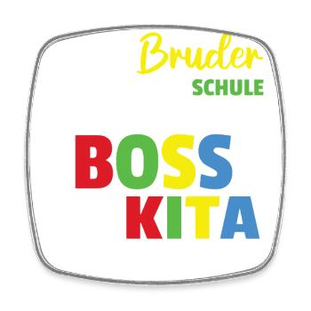 Mon frère va à l’école - Kita - Magnet carré - blanc - Devant
