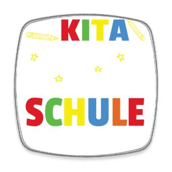 Kita Abschied Hallo Schule ich bin soweit! - Viereckiger Kühlschrankmagnet - Weiß - Vorne