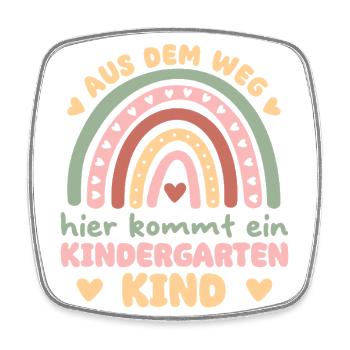 Out of the way, here comes a kindergarten child - - Square fridge magnet - white - Front